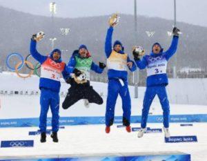 Relais 4x10km Hommes-Richard JOUVE, Hugo LAPALUS et Clément PARISSE et Maurice MANIFICAT-Bronze