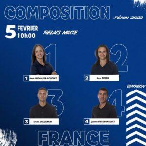 Relais Mixte Biathlon-Anaïs Chevalier-Bouchet, Julia Simon, Emilien Jacquelin et Quentin Fillon-Argent